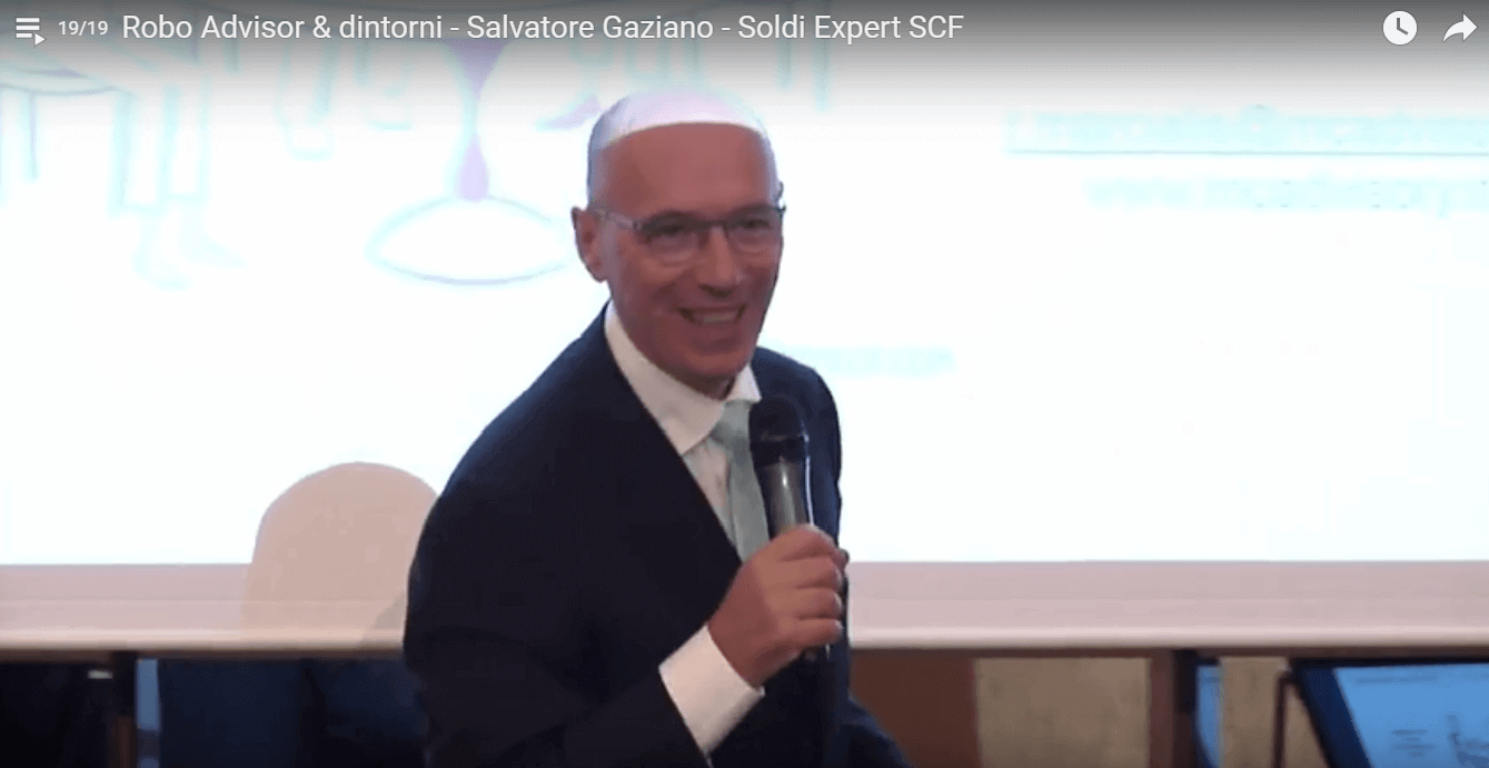 Salvatore Gaziano, co-fondatore di SoldiExpert SCF durante il suo intervento al convegno "Robo-advisor & dintorni"