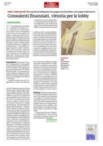 articolo fatto quotidiano consulente finanziario indipendente: vittoria per le lobby consulente finanziario indipendente: vittoria per le lobby